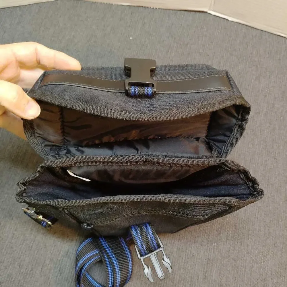 Kalimar Camera Bag Black Padded Case Blue Strap Adjustable Shoulder Bag